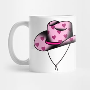 Heart Print Pink Cowboy Hat Mug